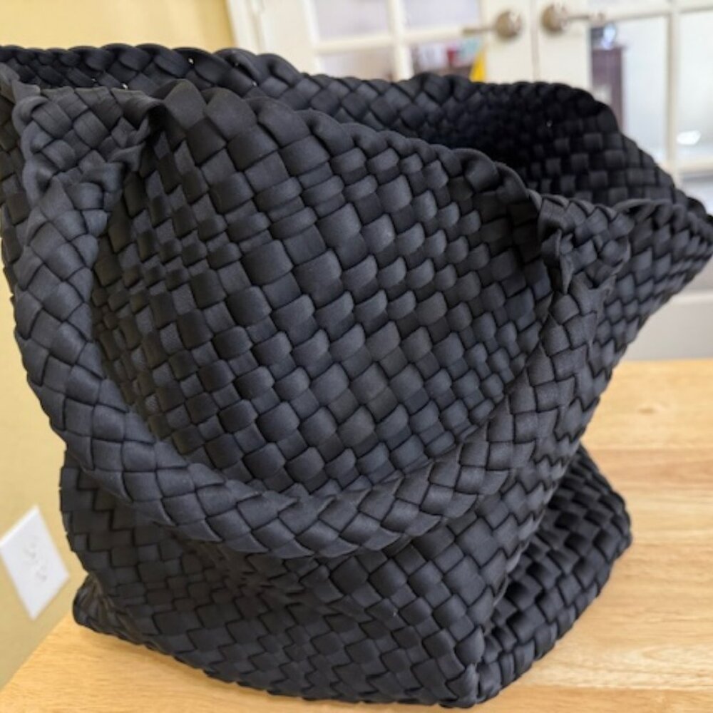 Black Weave Hobo Bag